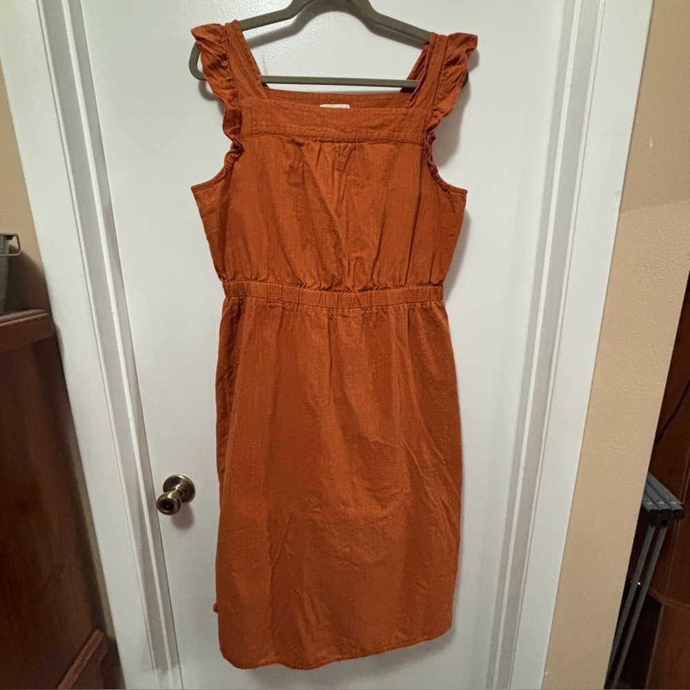 Universal Thread Women's Size L 100% Cotton Lined Sundress Rust/orange color